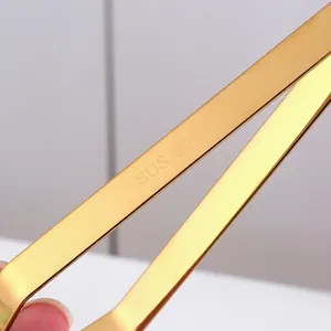 Golden 304 stainless steel kitchen tweezers with brushed matte finish and SUS304 stamp