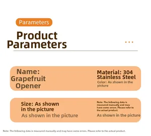 Detailed technical parameters for the 304 stainless steel grapefruit and citrus peeler tool