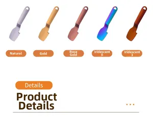 Detail view of 304 stainless steel citrus peelers in five vibrant metallic color finishes