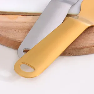304 stainless steel citrus peeler with long handle and hanging hole in gold and silver