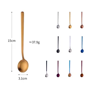 Kaffeelöffel aus 304 Edelstahl in 11 Farben, 15cm lang mit mattem Finish für Desserts