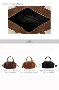 Internal structure and color options of leopard print boston bags in three neutral tones