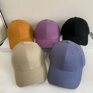 Gorra de Béisbol de Acrílico de Seis Paneles Color Sólido Sombrero de Sol Visera Curva Ajustable Streetwear Minimalista
