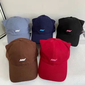 Women Cute Cat Ears Baseball Cap Fashion Acrylic Embroidery Shading Sun Protection Adjustable Sports Trucker Hat For Ladies