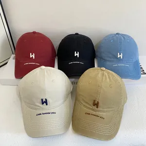 Unisex Soft Top Cotton Baseball Cap With Letter Embroidery Casual Adjustable Sun Hat For Outdoor Travel Fashion Snapback Hat