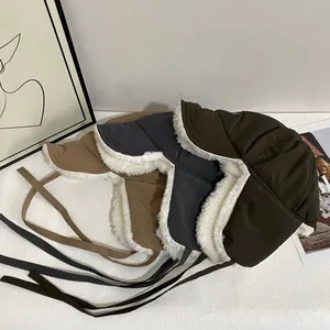 Winter thermal trapper hats with fleece lining and ear flaps for windproof outdoor warmth