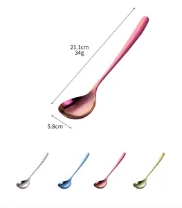 Louche en acier inoxydable arc-en-ciel avec mesures détaillées de 21,1 cm de long