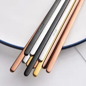 Detail of SUS304 stainless steel cutlery handles in silver, gold, black, and rose gold