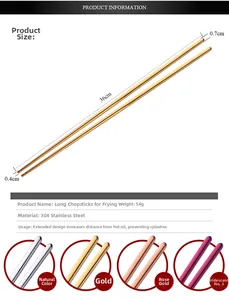 36cm 304 stainless steel hot pot chopsticks with hollow design and size specifications