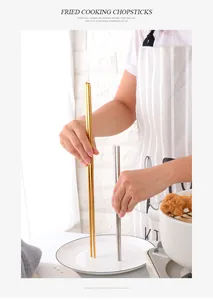 Extra long 36cm stainless steel cooking chopsticks for frying and BBQ with hollow design