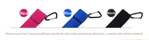 Three durable woven lanyards in red, blue, and black with metallic D-ring carabiners