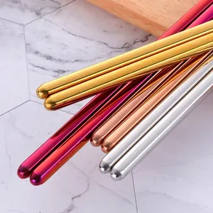 Extra long 36cm stainless steel hot pot chopsticks in gold, rose gold and colorful finishes