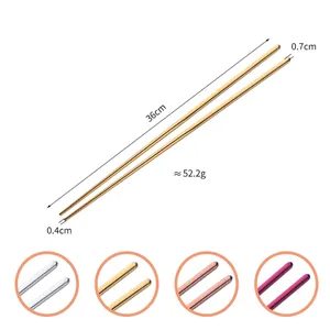 36cm extra long 304 stainless steel hot pot and frying chopsticks in four colors