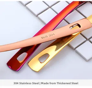 Detail of 304 stainless steel handles in rose gold and gold with hanging holes