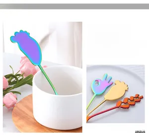 Détails des cuillères à café créatives en acier inoxydable avec manches de dessin animé
