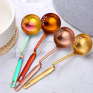 Ensemble de cuillères à pot au feu suspendues en acier inoxydable 304 en quatre couleurs