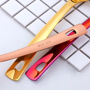 304 stainless steel oil ladle in gold, rose gold, and rainbow finishes for home kitchen