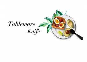 Elegant zwart mat roestvrijstalen biefstukmes gepresenteerd bij een gastronomisch ontbijt