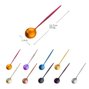 Minimalistisches Kaffeelöffel Set aus 304 Edelstahl in 9 verschiedenen bunten Farben