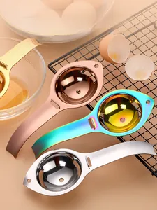Séparateurs d'œufs en acier inoxydable en or rose, arc-en-ciel et argent brillant
