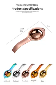Séparateur d'oeufs en acier poli avec dimensions de 18cm et cinq finitions colorées