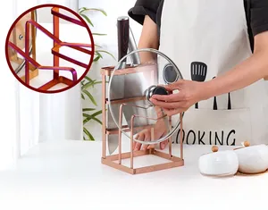 Close-up of rose gold stainless steel knife holder with a secure V-shaped lid groove