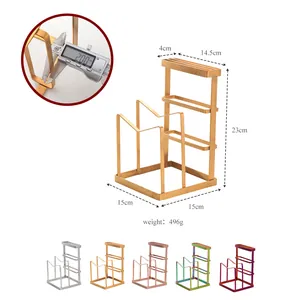Golden stainless steel kitchen knife rack and cutting board stand, 23cm height organizer