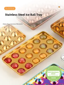 Detail of 304 stainless steel ice ball mold with creative fruit frozen ice spheres