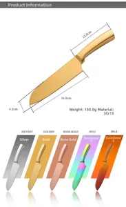 Detailed specs of 3Cr13 stainless steel kitchen knife with various color handle options