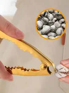 Manueller goldener Muschelöffner aus Edelstahl zum Knacken frischer Muscheln