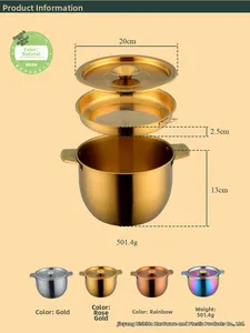 Detail view of 304 stainless steel oil pot with filter lid and 20cm size specifications