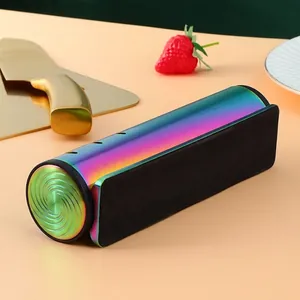 Rainbow plated cylindrical knife sharpener with 3-stage grinding and non-slip base
