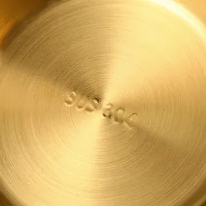 Brushed golden 304 stainless steel Korean rice wine bowl with a single handle