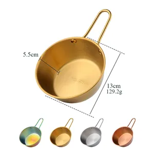 304 stainless steel Korean style bowls with handles in gold, silver, and rose gold finish