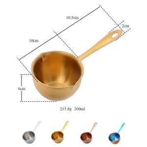 304 stainless steel mini heating pot with dual spouts and measurements in four colors