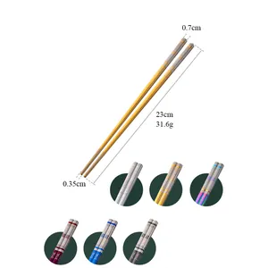 Baguettes creuses en acier inoxydable 316L avec caractère Fu gravé en plusieurs coloris