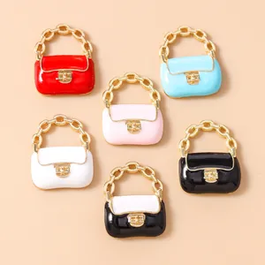 Mini Handtasche Charms Zinklegierung Emaille Tasche Anhänger Für DIY Schmuckherstellung Halsketten Armbänder Ohrring Zubehör