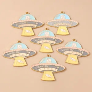 Κρεμαστά από Κράμα Σμάλτου UFO Διαστημόπλοιο Γάτα Ψαροκόκκαλο για DIY Κατασκευή Κοσμημάτων Κολιέ Βραχιόλια Αξεσουάρ