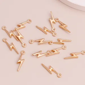 Golden lightning bolt alloy charms for DIY jewelry making pendants pack of 40