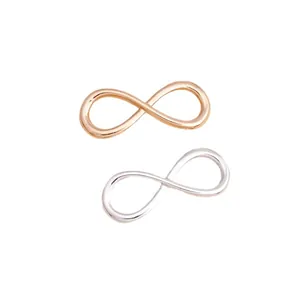 Conectores infinitos de metal dorado y plateado para joyería DIY y collares