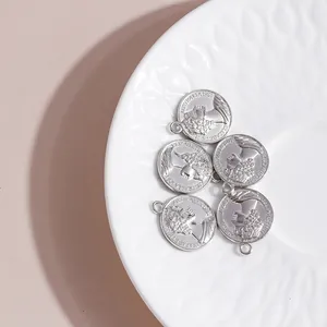 Set di 5 ciondoli a moneta romana in argento per creazione di collane fai da te