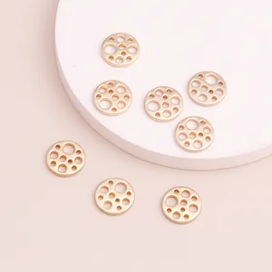 Unique Alloy Hollow Geometric Round Circle Pendants For DIY Jewelry Making Accessories Modern Simple Gold Plated Charms