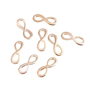 Set mit 8 roségoldenen Unendlichkeitssymbol-Anhängern für DIY-Schmuck und Bastelprojekte