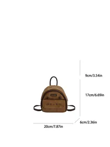 Mini sac à dos léopard avec oreilles de chat, broderie et une poignée robuste