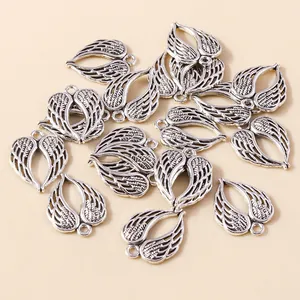 Lot de 20 breloques ailes d'ange en alliage argenté vintage pour création de bijoux DIY