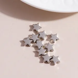 Minimalist silver plated alloy star charms for DIY jewelry making and handmade crafts