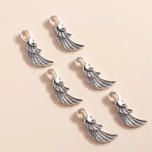 Lot de six pendentifs ailes d'ange en alliage argent vintage pour création bijoux DIY