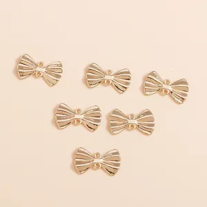 Gouden vlinderhangers van legering met radiale textuur en dubbele ringen voor DIY-sieraden