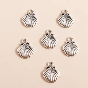 Breloques en Alliage Rétro Forme de Coquille Saint-Jacques Pour Création de Bijoux DIY Pendentifs en Argent Électroplaqué Pour Collier Bracelet