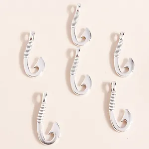Breloques en Alliage Forme d'Hameçon Pendentif en Métal Argenté pour Fabrication de Bijoux DIY Accessoires de Boucles d'Oreilles Collier Tendance